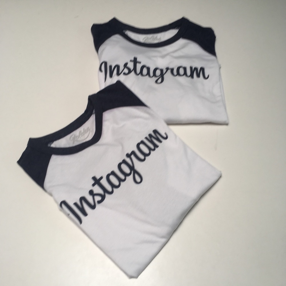 Lot of 2 Instagram Raglan Shirts Social Media IG